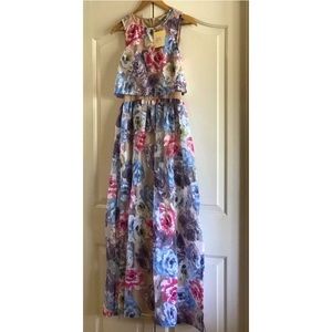 Ina Multi-Flowers Sleeveless Long Dress